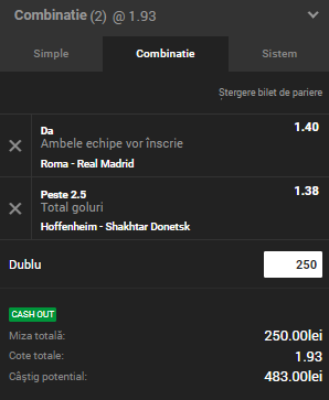 Biletul Zilei Unibet 27.11.2018. Cele mai tari două ponturi din Liga Campionilor